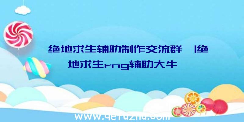 「绝地求生辅助制作交流群」|绝地求生rng辅助大牛